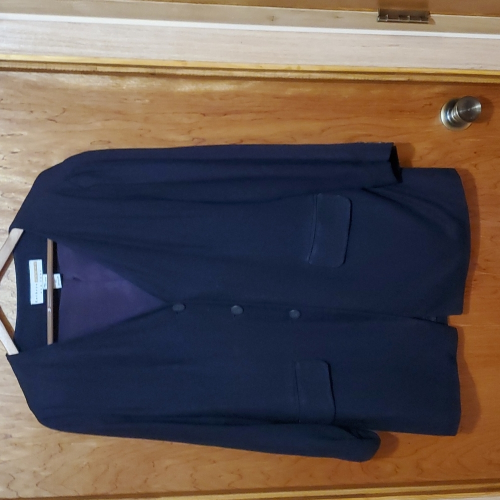 Black, long sleeve blazer with fake pockets